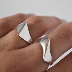 Aichmí Ring II┃Ασήμι 925 Χειροποίητο δαχτυλίδι - ασήμι 925, γεωμετρικά σχέδια, σταθερά, μεγάλα