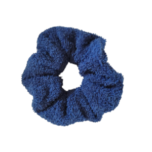 Χειροποίητο scrunchie λαστιχάκι μαλλιών πετσετέ μπλε σκούρο 1τμχ medium size - ύφασμα, απαραίτητα καλοκαιρινά αξεσουάρ, λαστιχάκια μαλλιών