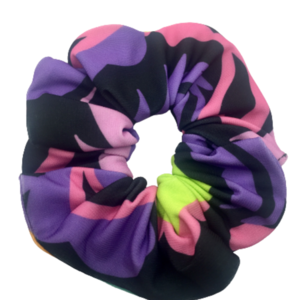 Υφασμάτινο λαστιχάκι scrunchie Color gem μεσαίου μεγέθους (medium) - ύφασμα, για τα μαλλιά, λαστιχάκια μαλλιών - 2