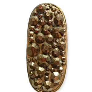 Χειροποίητο γυναικείο μεταλλικό δαχτυλίδι με πηλό και στρας, κράμα μετάλλων -RIN13 - πηλός, χάντρες, μεγάλα, αυξομειούμενα