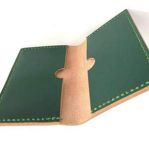 Χειροποίητο δερμάτινο ανδρικό πορτοφόλι πράσινο -WA055 - δέρμα - 2