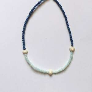 Blue sea necklace - κοχύλι, πηλός, κοντά