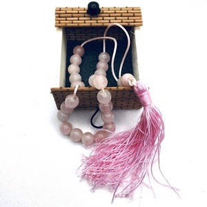 Χειροποίητο κομπολόι με ημιπολύτιμους λίθους ροζ Χαλαζίας 33 εκ. - ημιπολύτιμες πέτρες, κομπολόι, αναμνηστικά δώρα, δώρο γεννεθλίων - 4