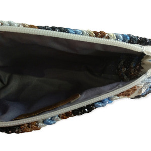 Χειροποίητο δερμάτινο γυναικείο τσαντάκι ασημί -KA271 - δέρμα, νήμα, θαλάσσης, χειρός, πλεκτές τσάντες - 3