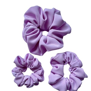 Χειροποίητο μωβ scrunchie - ύφασμα, λαστιχάκια μαλλιών - 2