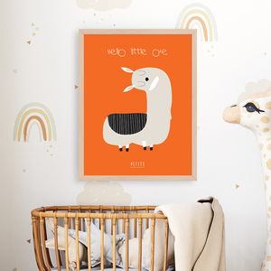 Παιδικό ξύλινο κάδρο με αφίσα 21x30cm | DAYDREAM ALPACAS | Χαρτί illustration 200gr - πίνακες & κάδρα, παιδικό δωμάτιο, προσωποποιημένα - 3