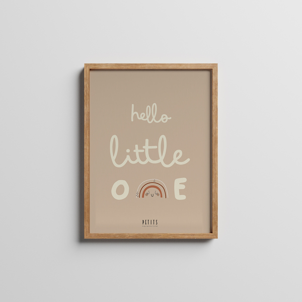 Βρεφική αφίσα 30x40cm | |Hello little one | Αποχρώσεις του μπεζ χωρίς κάδρο | χαρτί illustration 200gr - πίνακες & κάδρα, παιδικό δωμάτιο, παιδικά κάδρα