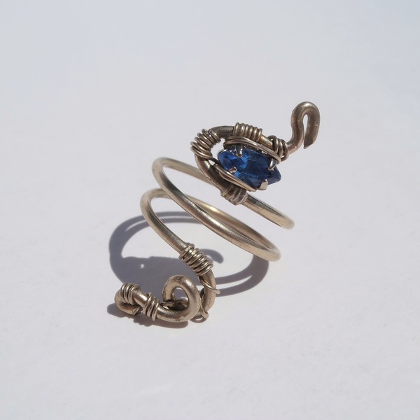 Δαχτυλίδι αρζαντό μπλέ - vintage, αλπακάς, ρετρό, αυξομειούμενα - 3