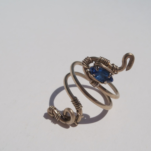 Δαχτυλίδι αρζαντό μπλέ - vintage, αλπακάς, ρετρό, αυξομειούμενα - 5