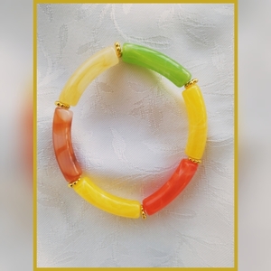 "Colourful Beauty " βραχιόλια ελαστικά με χάντρες - πλαστικό, boho, χεριού, αυξομειούμενα, φθηνά - 4
