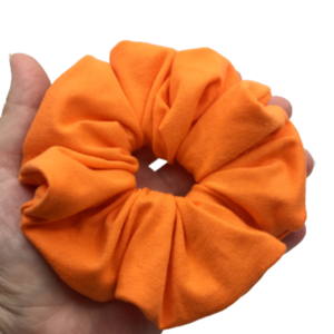 Υφασμάτινο λαστιχάκι για τα μαλλιά scrunchie Carrot orange μεσαίου μεγέθους (medium) - ύφασμα, κορίτσι, για τα μαλλιά, λαστιχάκια μαλλιών - 4