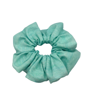 Υφασμάτινο λαστιχάκι scrunchie για τα μαλλιά ocean blue μεσαίου μεγέθους (medium) - ύφασμα, για τα μαλλιά, λαστιχάκια μαλλιών - 3