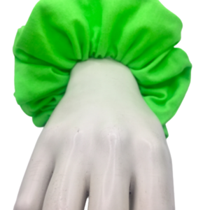 Υφασμάτινο λαστιχάκι scrunchie chlorophyll green - ύφασμα, κορίτσι, για τα μαλλιά, λαστιχάκια μαλλιών - 4