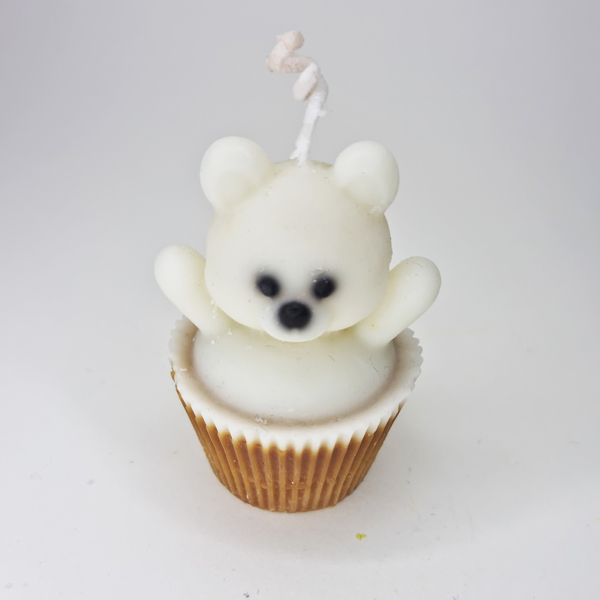 Cupcake Bear - Aρωματίκο φυτικό κερί - 50γρ - αρκουδάκι, αρωματικά κεριά, κερί σόγιας, soy candles - 3
