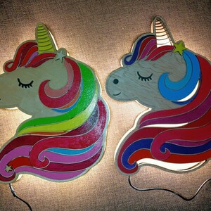 Ξύλινο φωτιστικό μονόκερος unicorn - τοίχου, μονόκερος, παιδικά φωτιστικά - 3