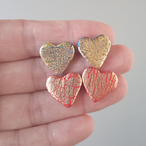 Καρδούλες Καρφωτά σκουλαρίκια 1,5 cm. - πηλός, καρφωτά, μικρά, καρφάκι - 4