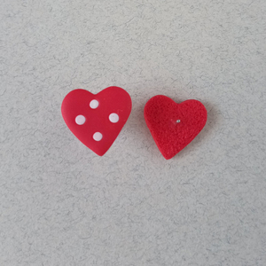 Κόκκινες καρδούλες Καρφωτά σκουλαρίκια 1,5 cm. - πηλός, καρφωτά, μικρά, καρφάκι - 4