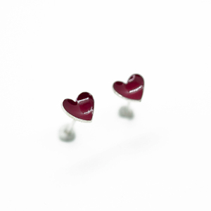 Κόκκινες Καρδούλες | Σκουλαρίκια από Ασήμι 925 - ασήμι 925, καρδιά, καρφωτά, μικρά, καρφάκι