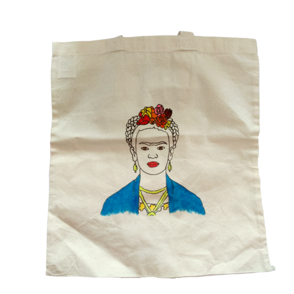 Γυναικεία χειροποίητη υφασμάτινη ζωγραφισμένη τσάντα -FA11 - ύφασμα, ώμου, μεγάλες, all day, πάνινες τσάντες