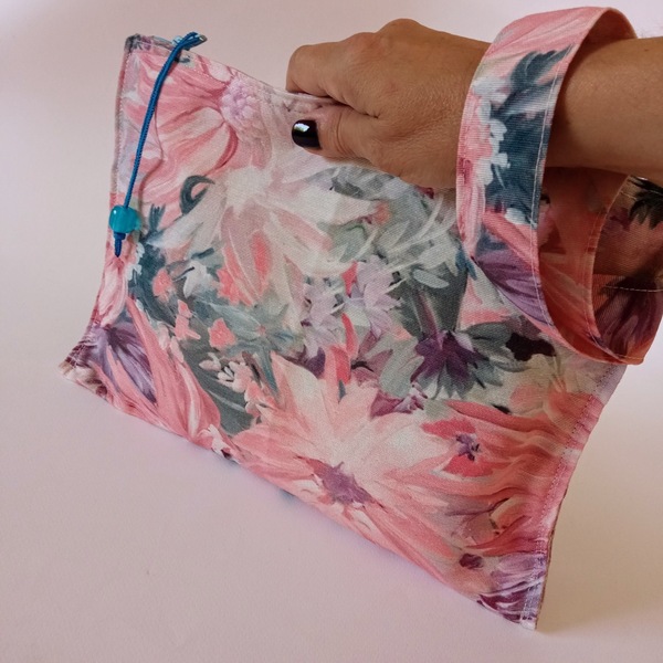 Γυναικεία χειροποίητη τσάντα φάκελος φλοράλ από ύφασμα λονέτα - ύφασμα, φάκελοι, φλοράλ, all day, χειρός - 3