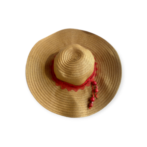 Γυναικείο ψάθινο καπέλο με φαρδύ γείσο -cap9 - ψάθινα