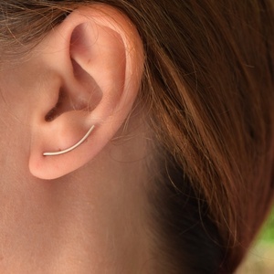 Μικρό wire ear climber ασήμι 925 - ασήμι 925, μικρά - 2