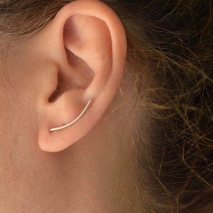 Μικρό wire ear climber ασήμι 925 - ασήμι 925, μικρά - 3