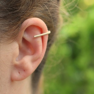 Bar ear cuff ασήμι 925 - ασήμι 925, μικρά - 3