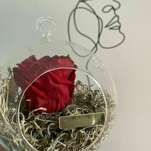 Forever Rose (μπορντό) FE002 - γυαλί, διακοσμητικά, αγ. βαλεντίνου - 4