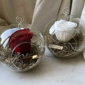 Forever Rose (λευκό) FE001 - γυαλί, διακοσμητικά, αγ. βαλεντίνου - 2