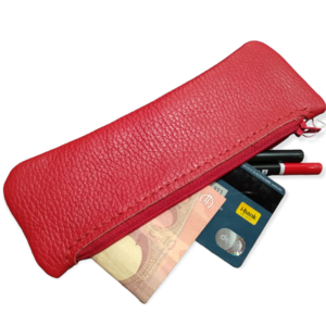 Χειροποίητο δερμάτινο γυναικείο πορτοφόλι -θήκη κόκκινο -KAS2 - δέρμα