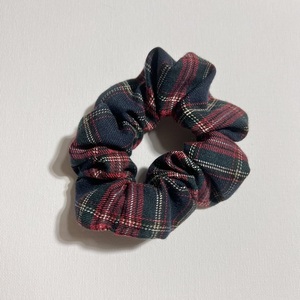 Καρό scrunchie - ύφασμα, λαστιχάκια μαλλιών - 2