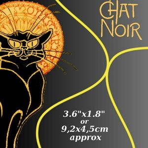 Αρt Νουβό σκουλαρίκια "Le chat noir" περ1889 Ατσάλι -Αλουμίνιο-Κρύα Πορσελάνη - γάτα, ατσάλι, κρεμαστά - 3