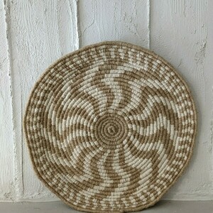 Πιάτο Διακοσμητικό - Handwoven Plate Beige & Cream - διακοσμητικά - 2