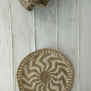 Πιάτο Διακοσμητικό - Handwoven Plate Beige & Cream - διακοσμητικά - 4