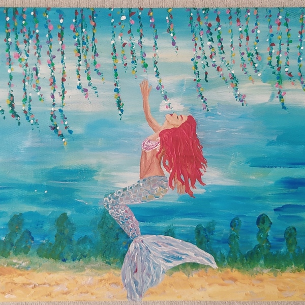Dreaming mermaid - κορίτσι, γοργόνα, παιδικοί πίνακες