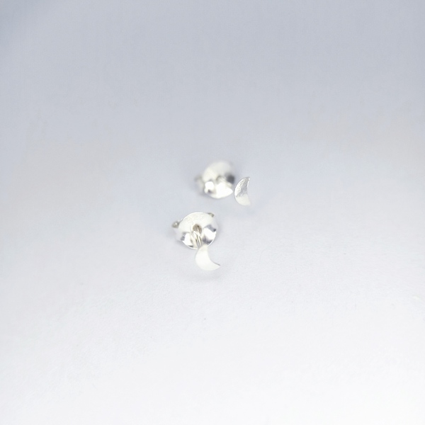 Μίνι ασημένια 925° μισοφέγγαρα σκουλαρίκια - ασήμι 925, φεγγάρι, καρφωτά, μικρά, φθηνά - 4