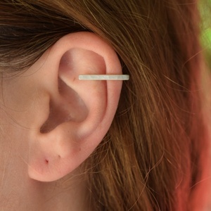 Σφυρήλατο Bar ear cuff ασήμι 925 - ασήμι 925, μικρά - 2