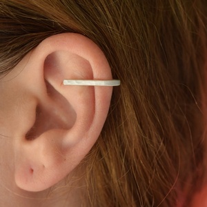 Σφυρήλατο Bar ear cuff ασήμι 925 - ασήμι 925, μικρά - 3