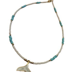 Κολιέ με ουρά γοργόνας - charms, κοντά, ατσάλι, seed beads