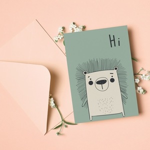 HI, HEDGEHOG | NURSERY GREETING CARD | 105 × 148,5mm - γενέθλια - 2