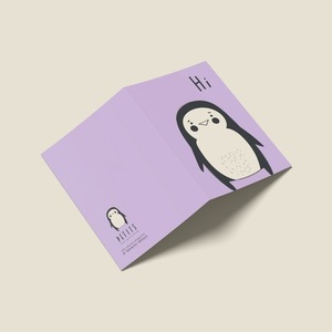 HI, PENGUIN | NURSERY GREETING CARD| 105 × 148,5mm - γενέθλια, γέννηση