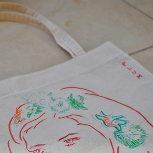 tote bag τσάντα χειροποίητη, ζωγραφισμένη στο χέρι - ύφασμα, ζωγραφισμένα στο χέρι, ώμου, all day, tote - 3