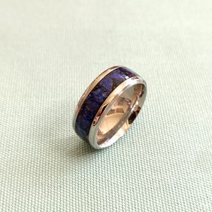 Ατσάλινο δακτυλίδι διακοσμημένο με Λάπις λάζουλι - ημιπολύτιμες πέτρες, ατσάλι, σταθερά, φθηνά