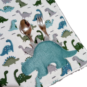Προσωποποιημένο παιδικό σουπλά δεινόσαυροι ( 40 χ 30 εκ.) - πετσέτα, χειροποίητα, σουπλά - 3
