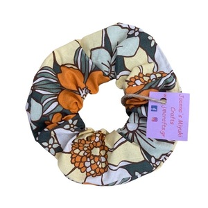 Scrunchie XL Φλοράλ - Λουλούδια - ύφασμα, λουλούδια, για τα μαλλιά, δώρα για γυναίκες, λαστιχάκια μαλλιών