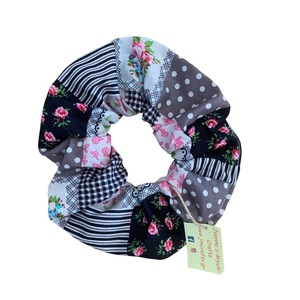 Scrunchie Patchwork - ύφασμα, για τα μαλλιά, δώρα για γυναίκες, λαστιχάκια μαλλιών