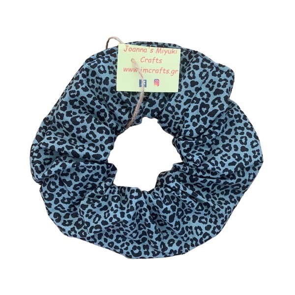Scrunchie leopard - ύφασμα, για τα μαλλιά, δώρα για γυναίκες, λαστιχάκια μαλλιών