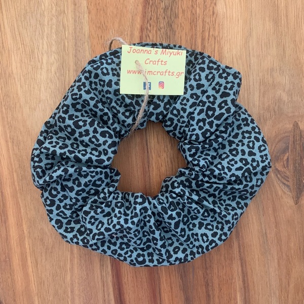 Scrunchie leopard - ύφασμα, για τα μαλλιά, δώρα για γυναίκες, λαστιχάκια μαλλιών - 2