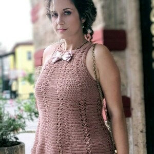 Maia Crochet Dress handmade - βαμβάκι, mini, φλοράλ, γάμου - βάπτισης - 3
